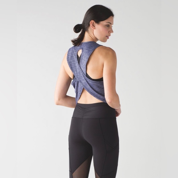 lululemon athletica Tops - Lululemon Fast As Light Tank Top Heathered Blue Color